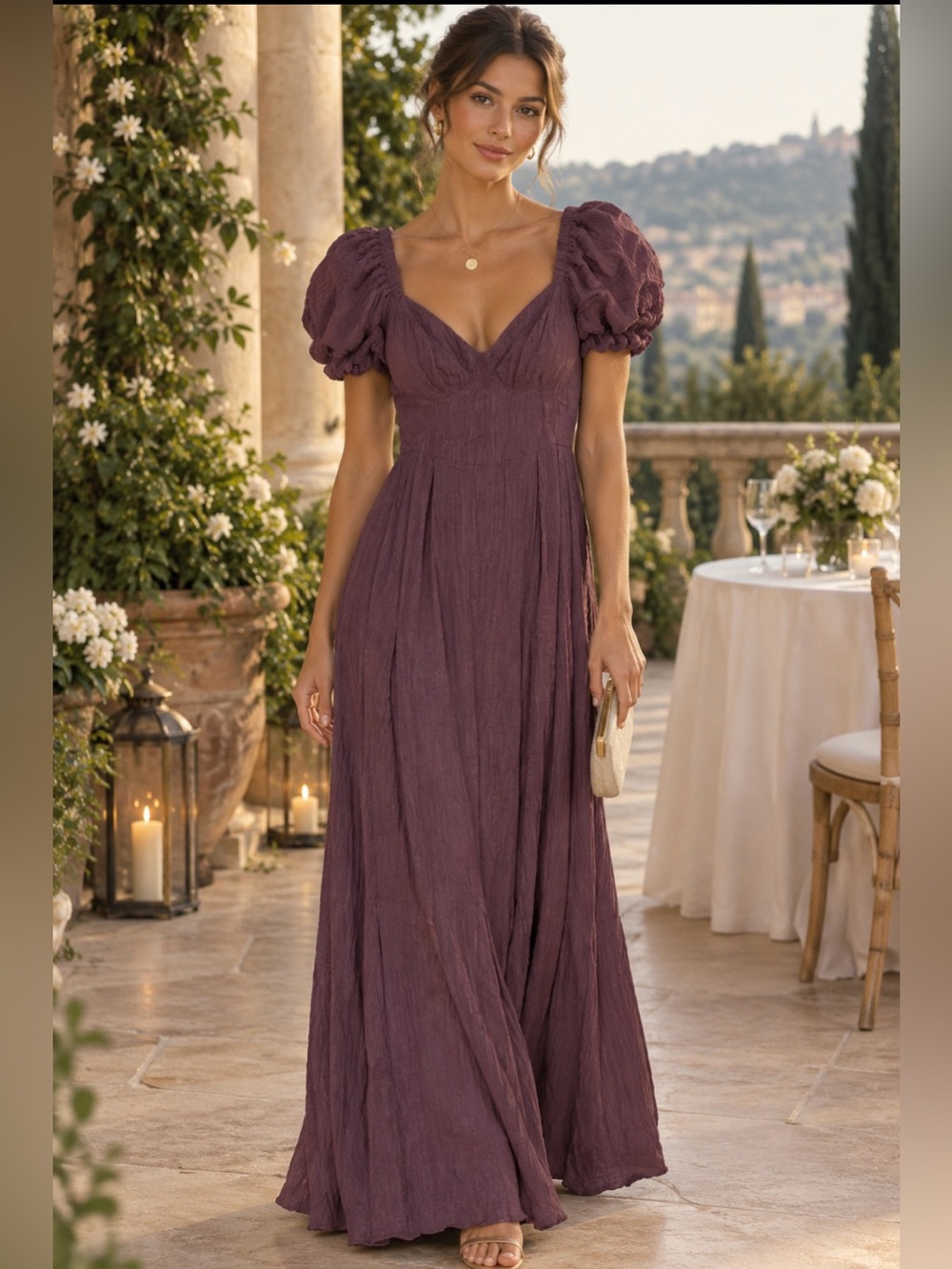 Storia Boho Puff Sleeve Maxi Dress